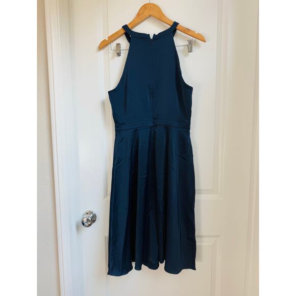 Modcloth NEW Halter Dress Sz 10 Navy Blue Keyhole Halter Neck Formal - Picture 2 of 4